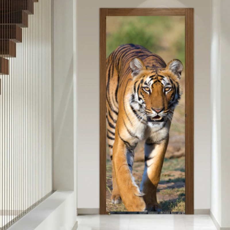 Αυτοκόλλητο πόρτας με ζώα Τίγρης